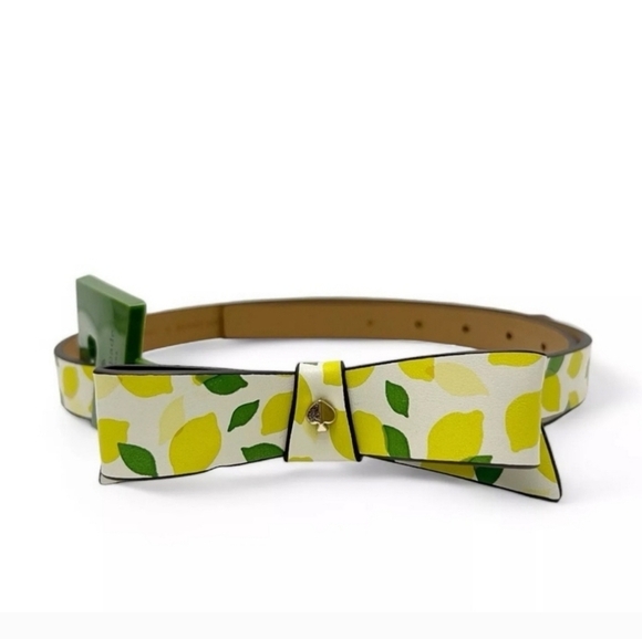 🔹️KATE SPADE 🔹️New York Lemon Print Bow Belt  Small ✨️🍋 - Picture 1 of 4